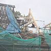 Cognin, château de Villeneuve, reconstruction de la croupe de la grange.